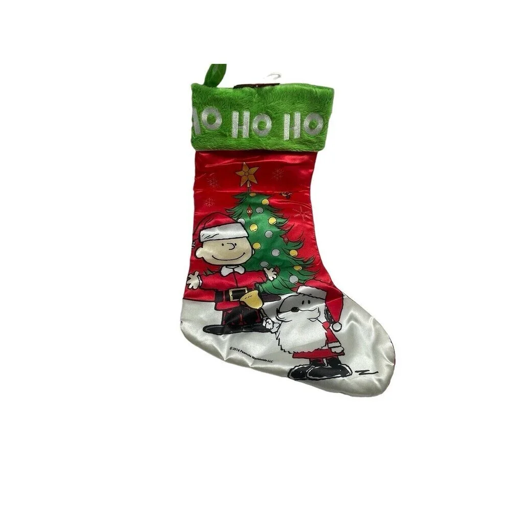 Vintage Peanuts Charlie Brown & Snoopy Ho Ho Ho Christmas Stocking